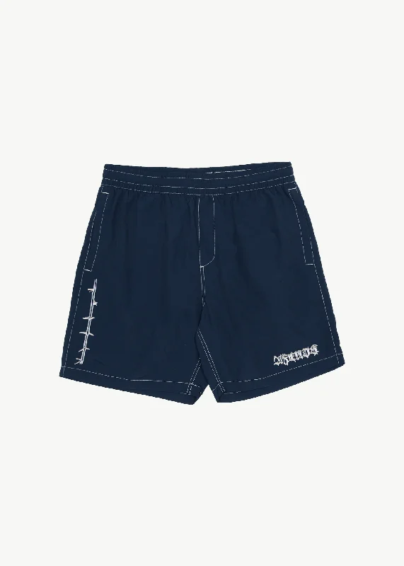 AFENDS Mens Thorny - Baywatch Swim Short 18" - Navy