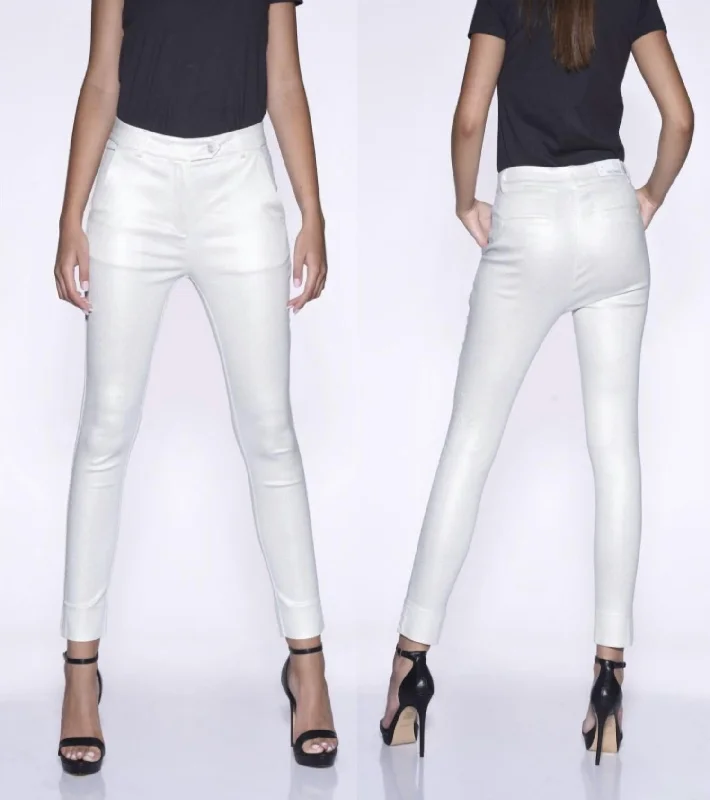 Lively Coated Trouser Pant In Off White