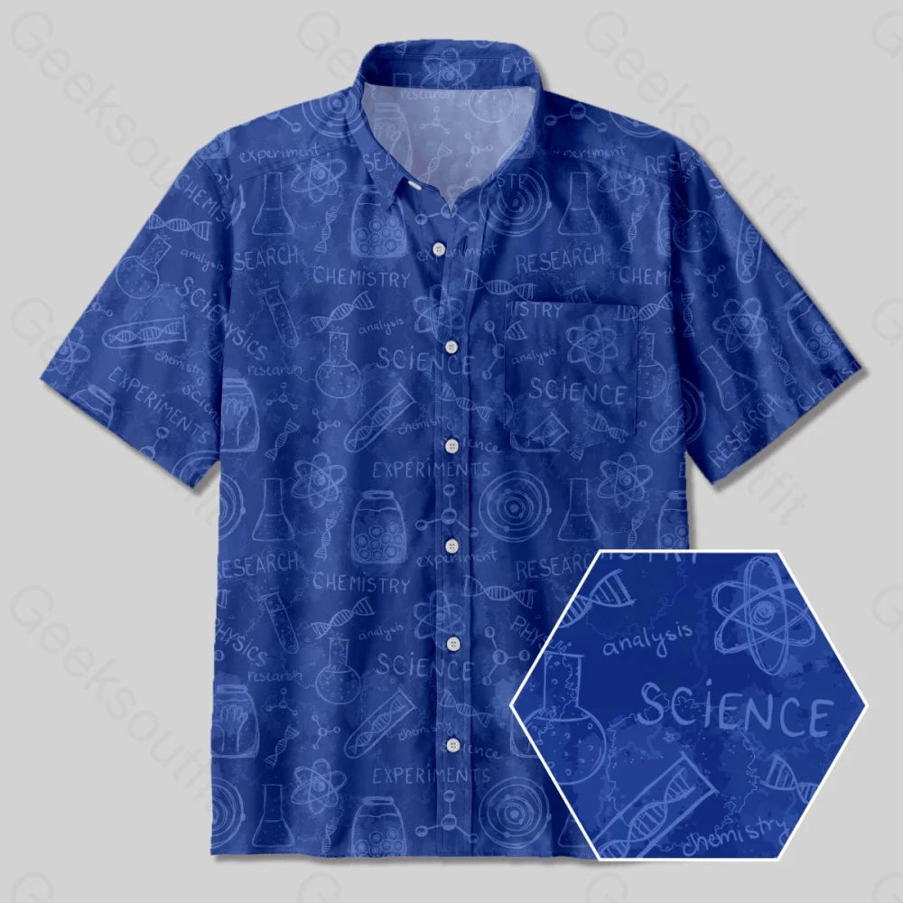 Science Chemistry Experiment Button Up Pocket Shirt