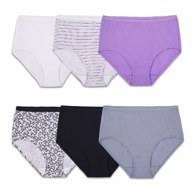 Women's Assorted Heather Brief Panties, 6 Pack 6DBRIH2