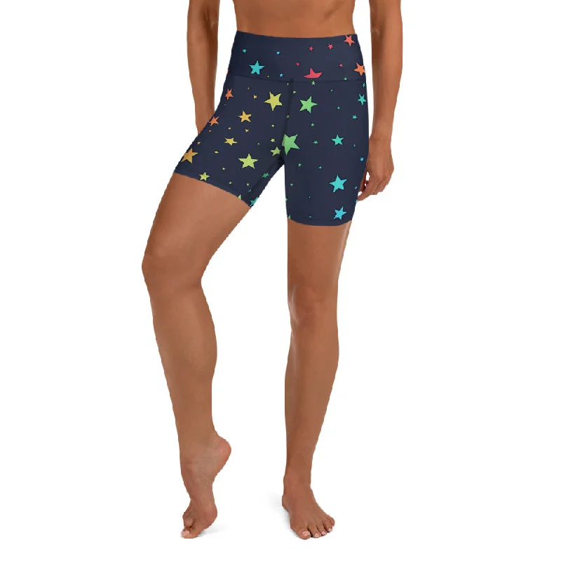 Rainbow Stars Yoga Shorts