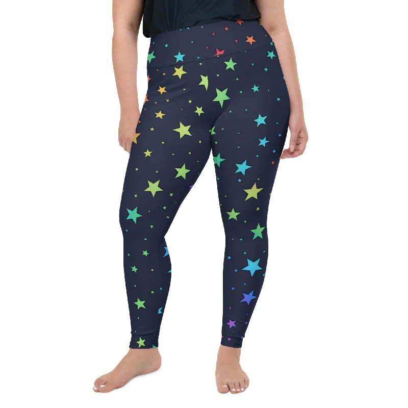 Rainbow Stars Plus Size Leggings