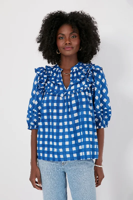 Painterly Gingham Millie Blouse