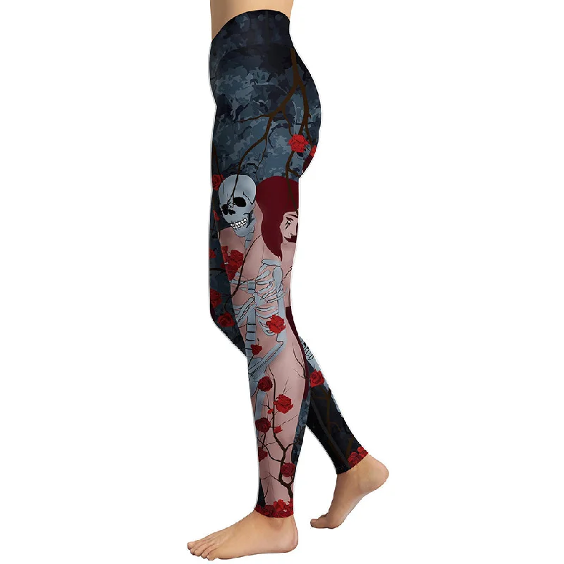 Skeleton & Woman Yoga Leggings