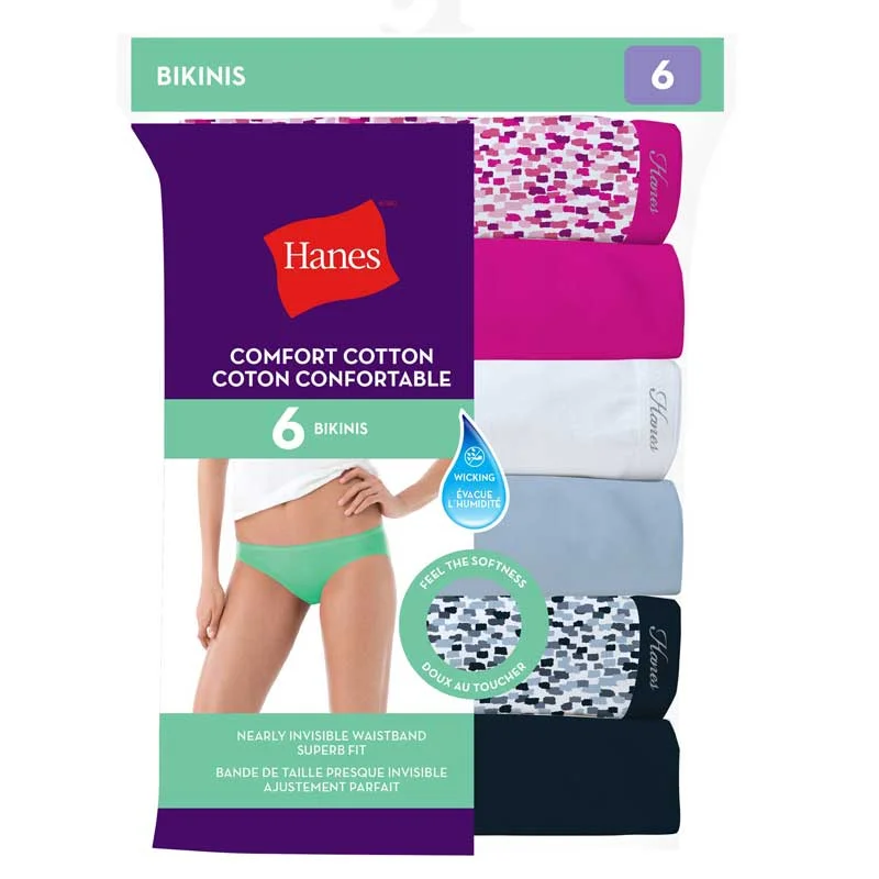 Hanes Ladies Bikini 6 Pack - Assorted