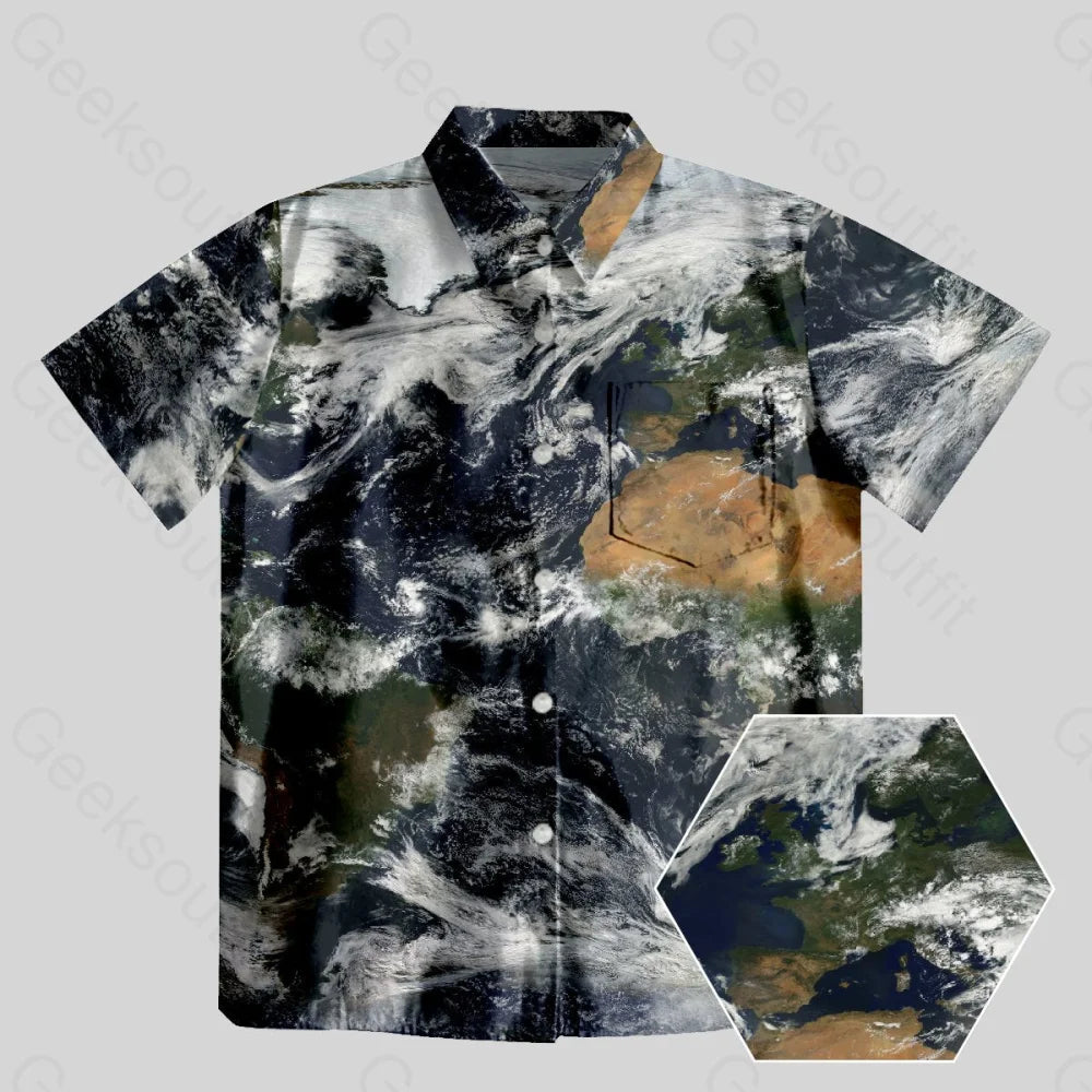 Earth Surface Button Up Pocket Shirt