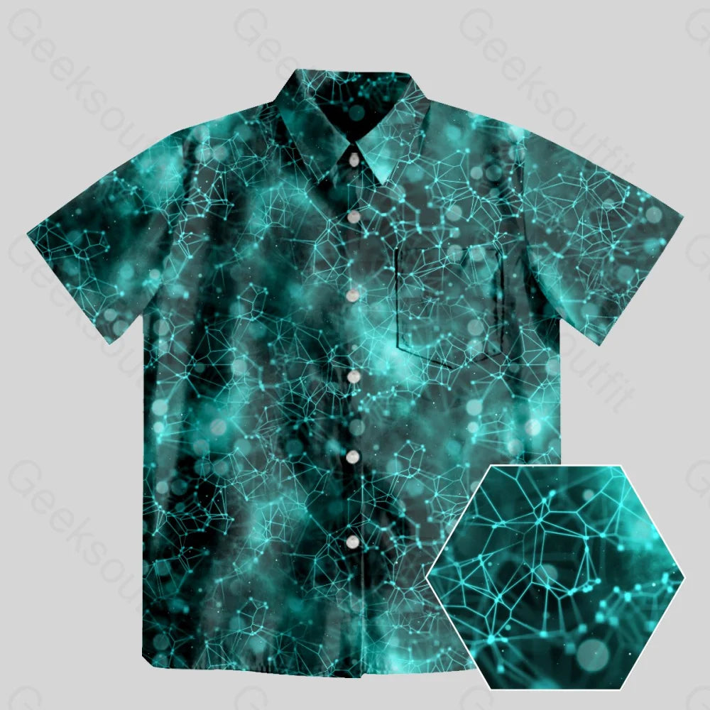 Biological DNA Moleculee Button Up Pocket Shirt