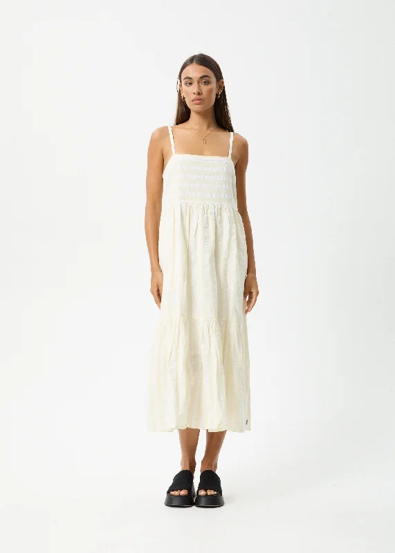 AFENDS Womens Splice - Maxi Dress - White / Lemongrass