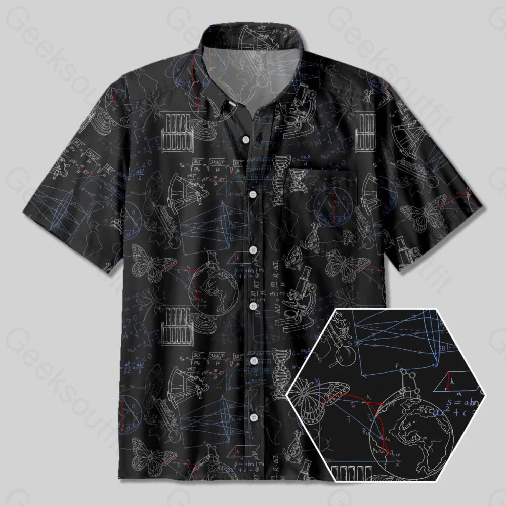 Scientific Instruments and Formulas Button Up Pocket Shirt