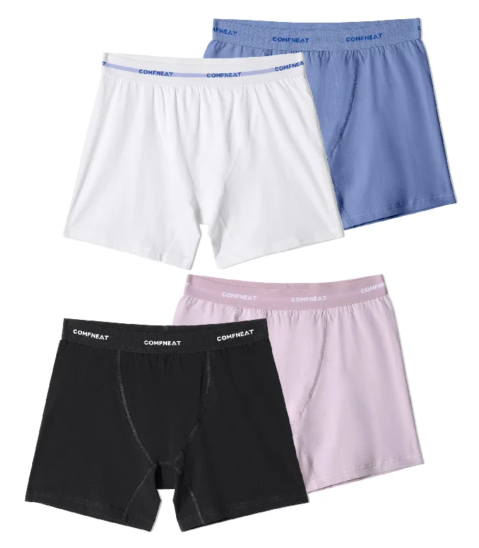 Comfneat Women's 4-Pack Boyshorts Cotton Spandex Boxer Briefs Stretchy Underwear