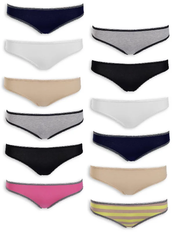 Emprella Underwear for Women - Assorted Bikini 12 Pack Seamless Ladies Cheeky Panties Set