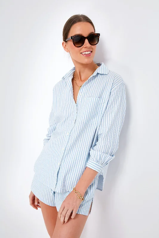 Blue Oxford Stripe Blake Boyfriend Shirt