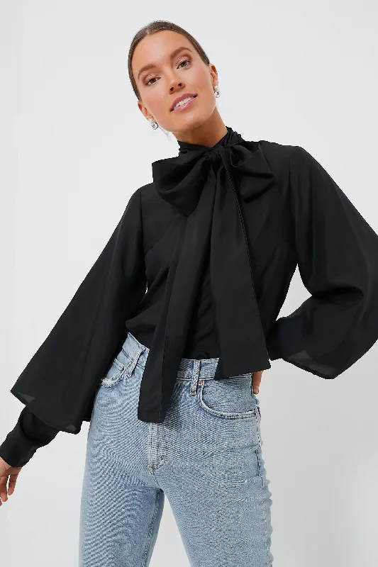 Black Washed Silk Gigi Top