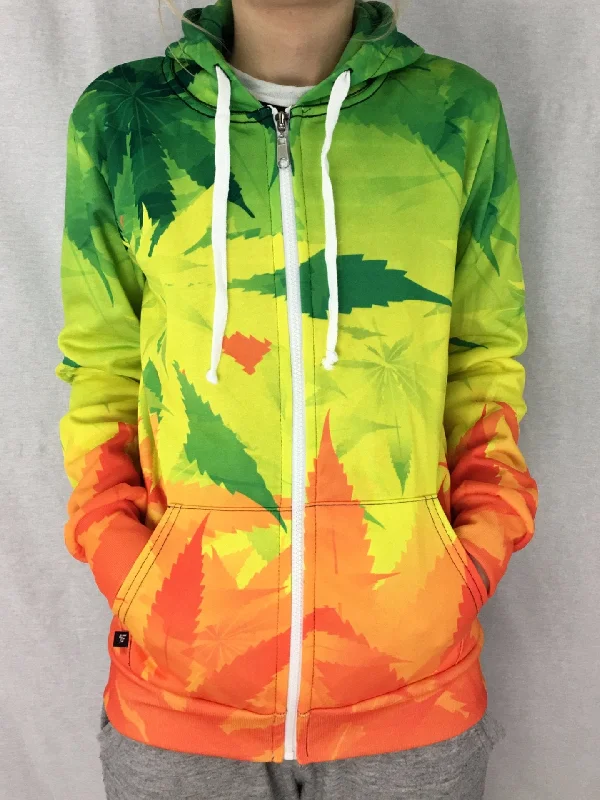 Rasta Ganja Unisex Zip Hoodie