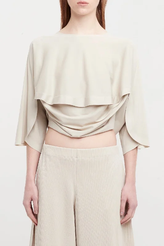 Pleats Please Issey Miyake A-POC Roar Top in Greige