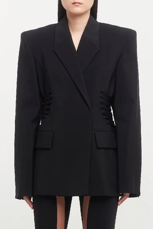 Mugler Heavy Fluid Lace Blazer