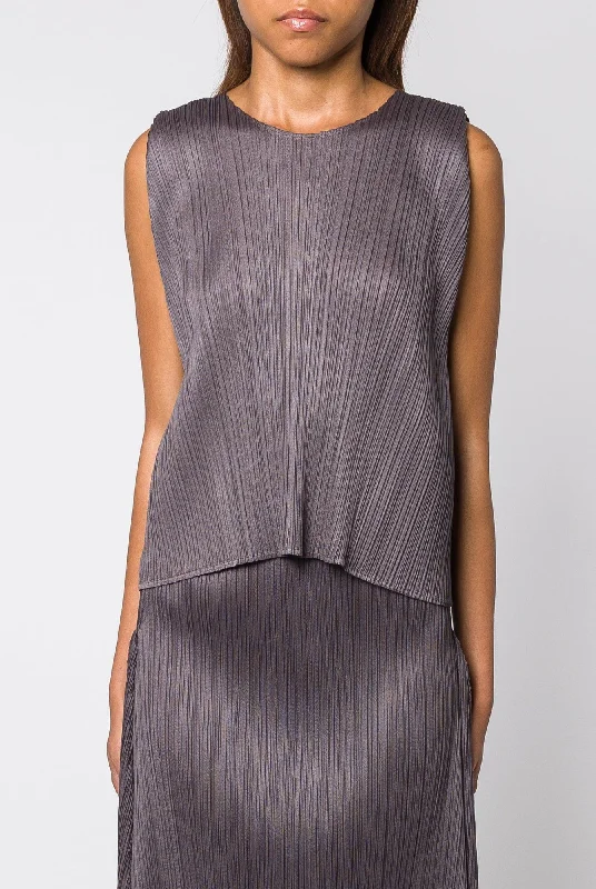 Pleats Please Issey Miyake Efficient Square Top in Grey