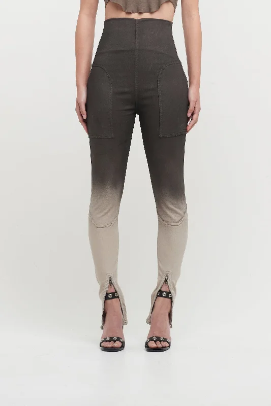 Rick Owens DRKSHDW Dirt Waist Leggings in Black Pearl Degrade