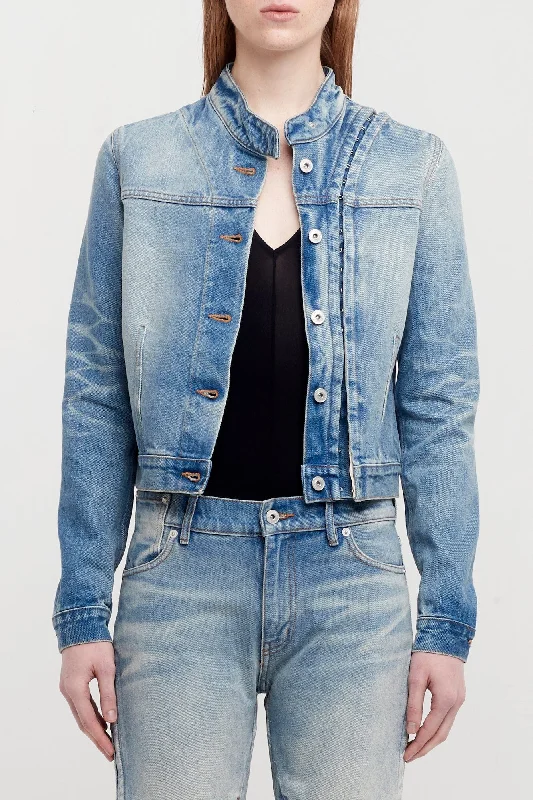 Y/Project Womens Hook and Eye Denim Moto Jacket