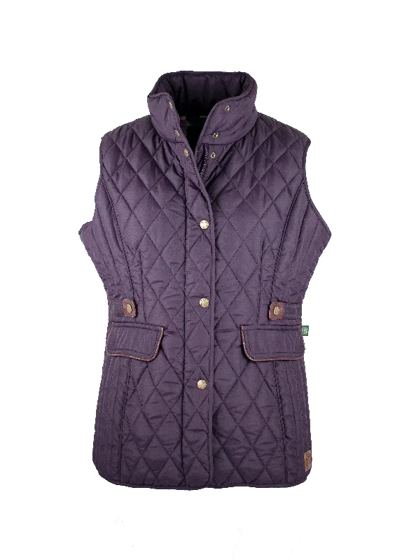 LJ001 - Ladies Maya Quilted Gilet - PLUM