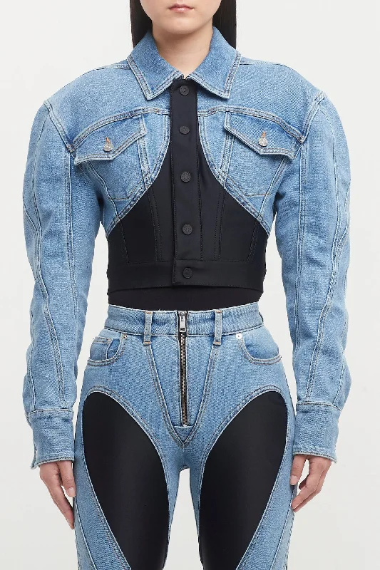 Mugler Denim Jersey Jacket