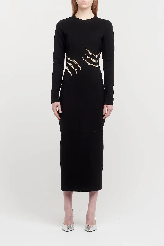 Area Claw Cutout Midi Dress