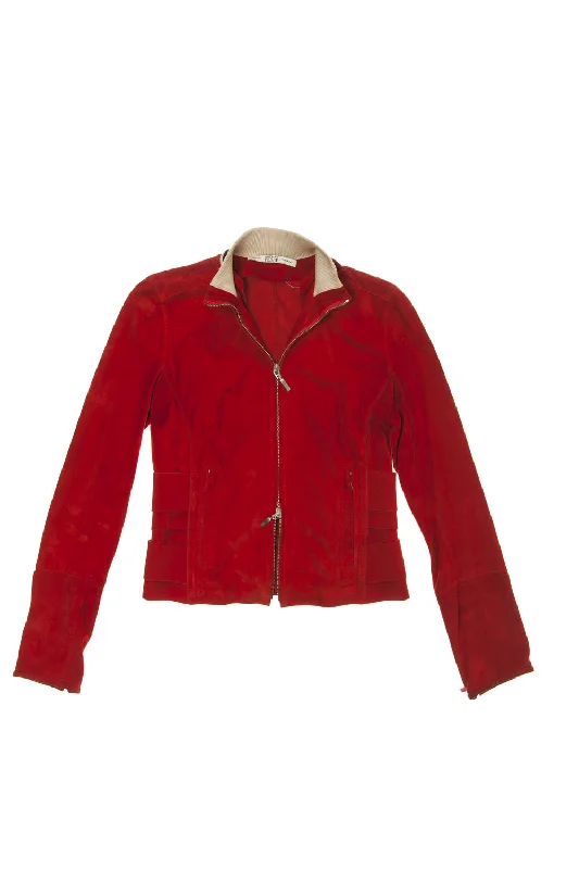 Gianfranco Ferre - Red Suede Zip Up Jacket - IT 42