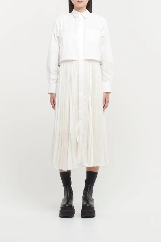 Sacai Cotton Poplin x Satin Dress