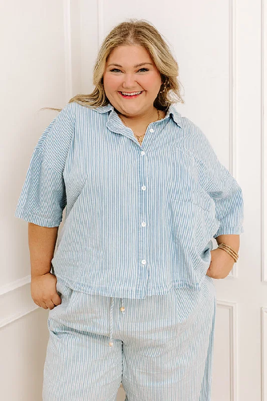 Coastal Dreams Chambray Button Up Curves Disco