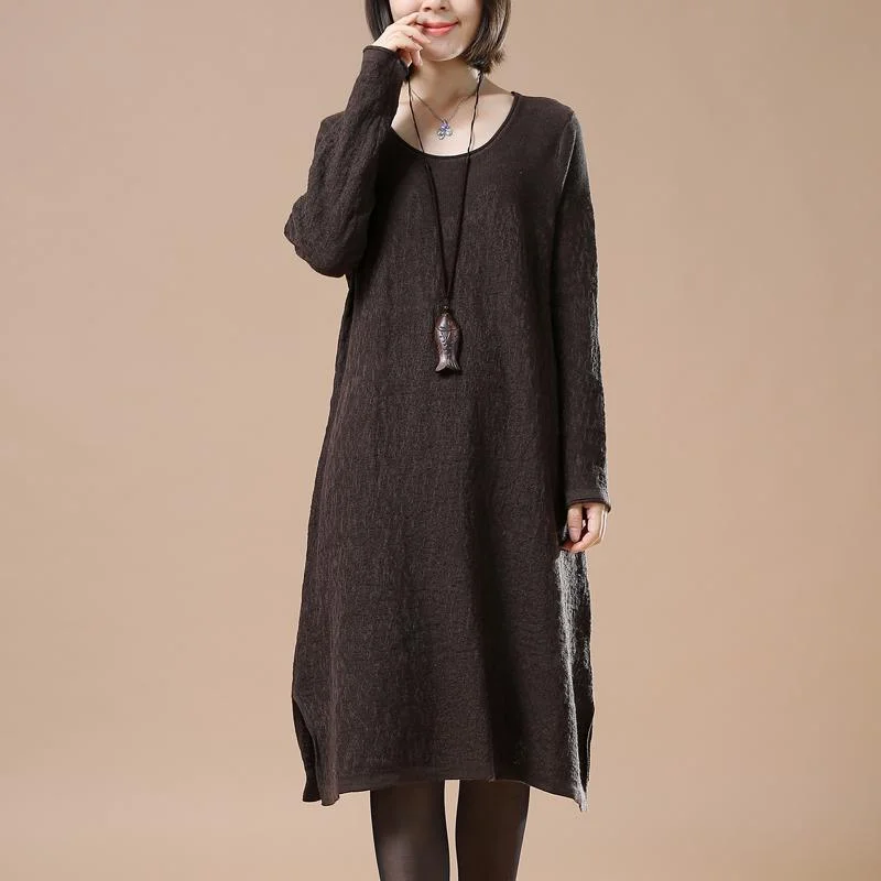 Chocolate oversize women sweaters knit dresses