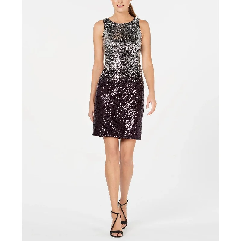 Calvin Klein Women's Ombre Sequin Sheath Dress Gray Size 4