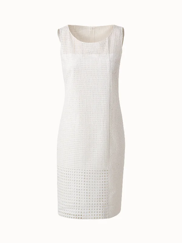 Cotton Broderie Anglaise Patchwork Sheath Dress