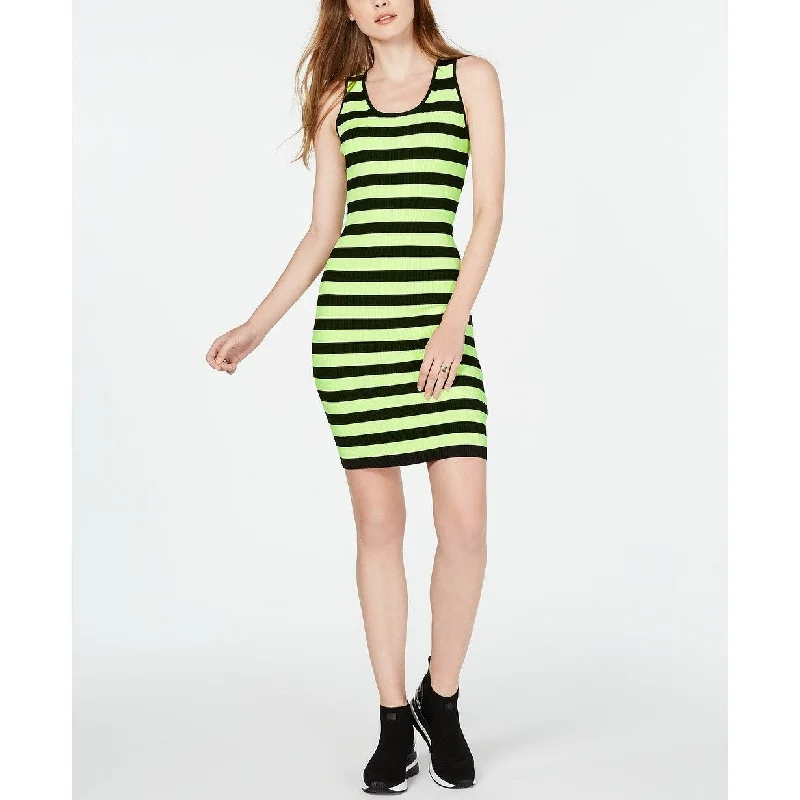 Michael Kors Women's Striped Tank Dress Neon Yellow Size Medium