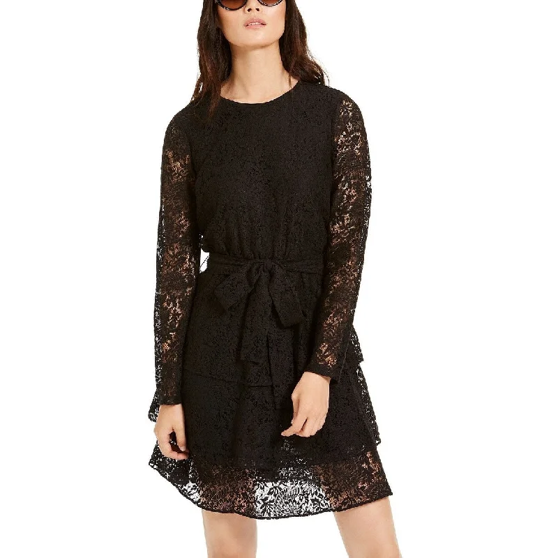 Michael Kors Women's Tiered Lace Dress Black Size Small