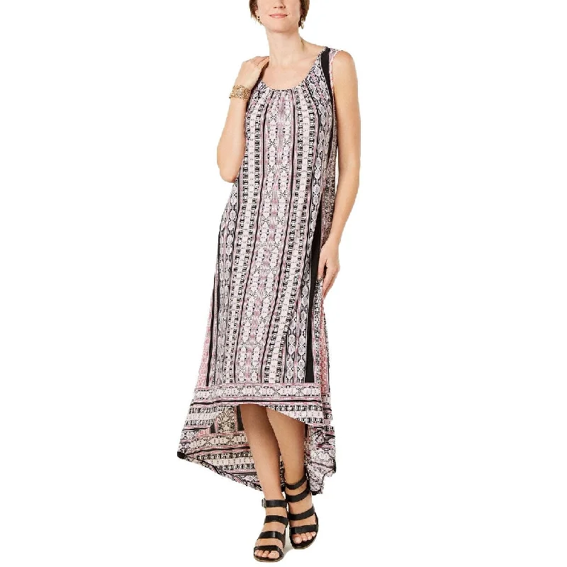 Style & Co Women's Printed High-Low Maxi Dress Antique Aztec Size Medium - Multi