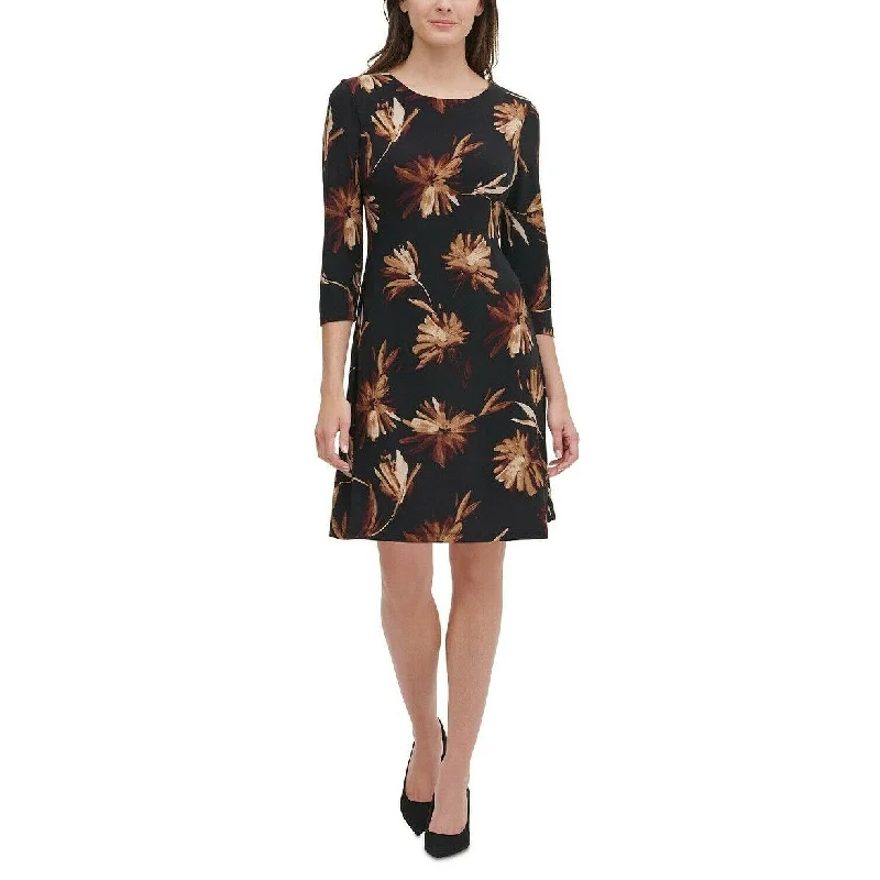 Tommy Hilfiger Women's Miranda Floral Dress Charcoal Size 16