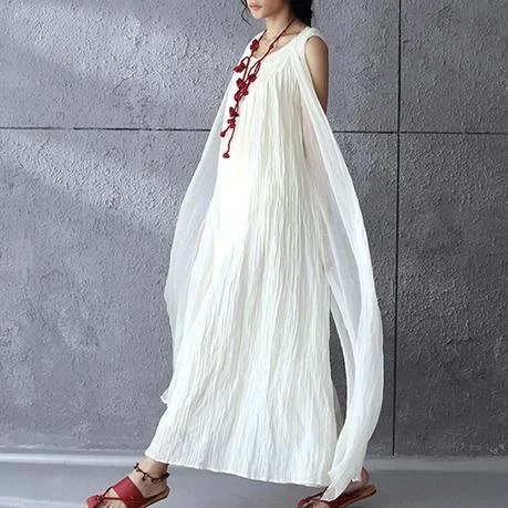 White flowy linen maxi dress sunderss holiday summer dresses